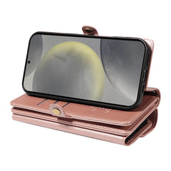 Für Samsung Galaxy S25 / Galaxy S24 Hülle YIKATU YK-008 Reißverschluss Brieftasche Leder Handyhülle mit Schultergurt 