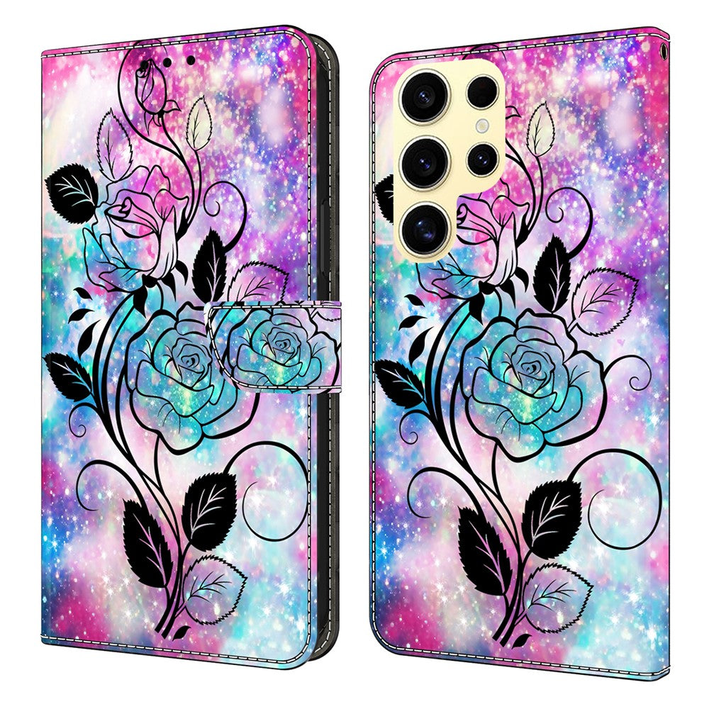 Für Samsung Galaxy S25 Ultra Wallet Case Musterdruck PU Leder Flip Stand Telefonabdeckung 