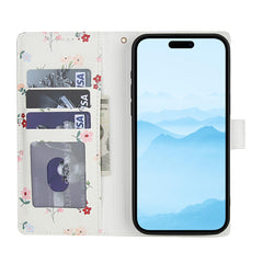 For iPhone 16 Wallet Case Rhombic Floral Design Leather Flip Phone Cover with Strap