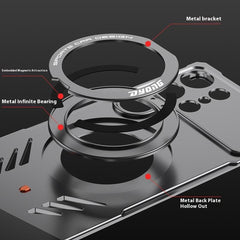 DYONG For Samsung Galaxy S25 Ultra Metal Case Frameless Hollow Heat Dissipation Phone Cover with Kickstand