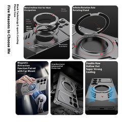 DYONG For Samsung Galaxy S25 Ultra Metal Case Frameless Hollow Heat Dissipation Phone Cover with Kickstand