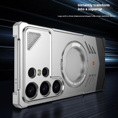 DYONG For Samsung Galaxy S25 Ultra Metal Case Frameless Hollow Heat Dissipation Phone Cover with Kickstand