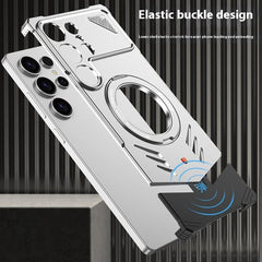 DYONG For Samsung Galaxy S25 Ultra Metal Case Frameless Hollow Heat Dissipation Phone Cover with Kickstand
