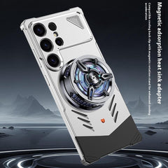 DYONG For Samsung Galaxy S25 Ultra Metal Case Frameless Hollow Heat Dissipation Phone Cover with Kickstand