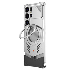 DYONG For Samsung Galaxy S25 Ultra Metal Case Frameless Hollow Heat Dissipation Phone Cover with Kickstand