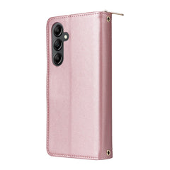For Samsung Galaxy A17 5G / A26 5G Case 9 Card Slots Zipper Pocket PU Leather Phone Cover with Wrist Strap