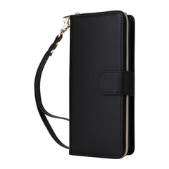 For Samsung Galaxy S25 FE Case 9 Card Slots Zipper Pocket PU Leather Phone Cover with Wrist Strap