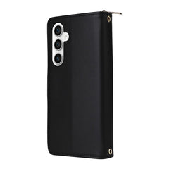 For Samsung Galaxy S25 FE Case 9 Card Slots Zipper Pocket PU Leather Phone Cover with Wrist Strap