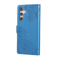 Étui portefeuille en cuir PU pour Samsung Galaxy S25 FE, motif fleur de rose, avec 3 emplacements pour cartes et dragonne 