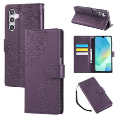 Étui portefeuille en cuir PU pour Samsung Galaxy S25 FE, motif fleur de rose, avec 3 emplacements pour cartes et dragonne 