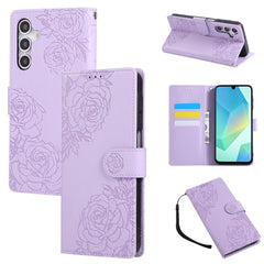 Étui portefeuille en cuir PU pour Samsung Galaxy S25 FE, motif fleur de rose, avec 3 emplacements pour cartes et dragonne 