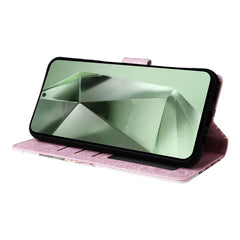 Étui en cuir à motif floral pour Samsung Galaxy S25 FE, avec dragonne et blocage RFID 