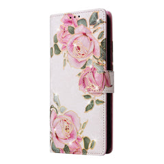 Étui en cuir à motif floral pour Samsung Galaxy S25 FE, avec dragonne et blocage RFID 