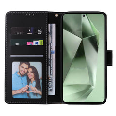 Für Samsung Galaxy S25 FE Hülle Lackierte Marmormuster Leder Handyhülle mit Handschlaufe 