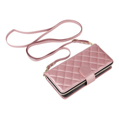 For Samsung Galaxy S25 FE Case Zipper Wallet Rhombus PU Leather Crossbody Phone Cover