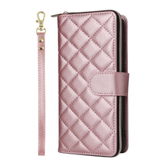 For Samsung Galaxy S25 FE Case Zipper Wallet Rhombus PU Leather Crossbody Phone Cover