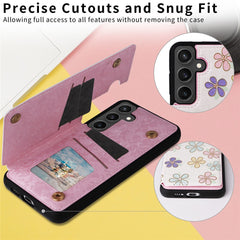 For Samsung Galaxy S25 FE Case Flower Leather TPU RFID Blocking Phone Cover Card Slots