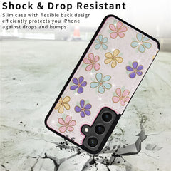 For Samsung Galaxy S25 FE Case Flower Leather TPU RFID Blocking Phone Cover Card Slots