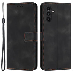 Étui portefeuille en cuir de couleur unie pour Samsung Galaxy S25 FE