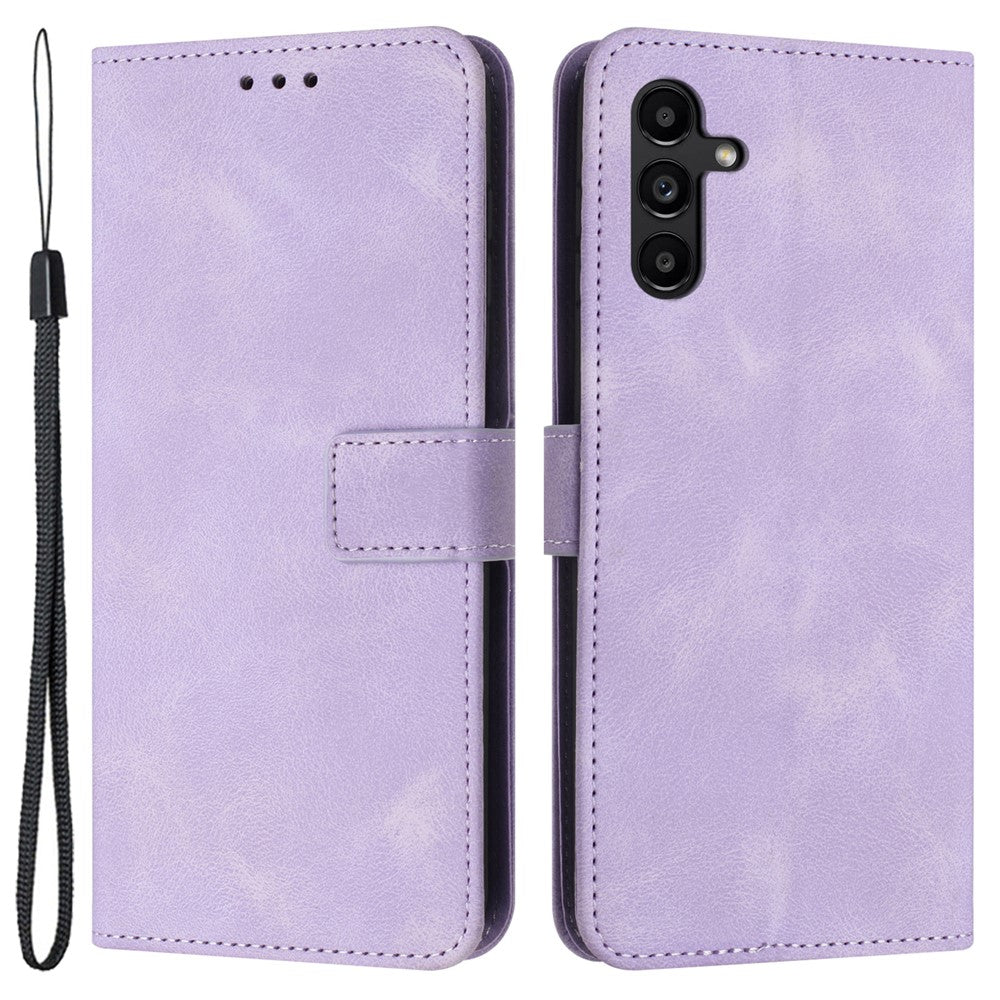 Étui portefeuille en cuir de couleur unie pour Samsung Galaxy S25 FE