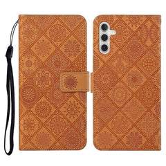 Étui portefeuille en cuir avec sangle pour Samsung Galaxy S25 FE, style ethnique 