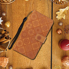 Étui portefeuille en cuir avec sangle pour Samsung Galaxy S25 FE, style ethnique 