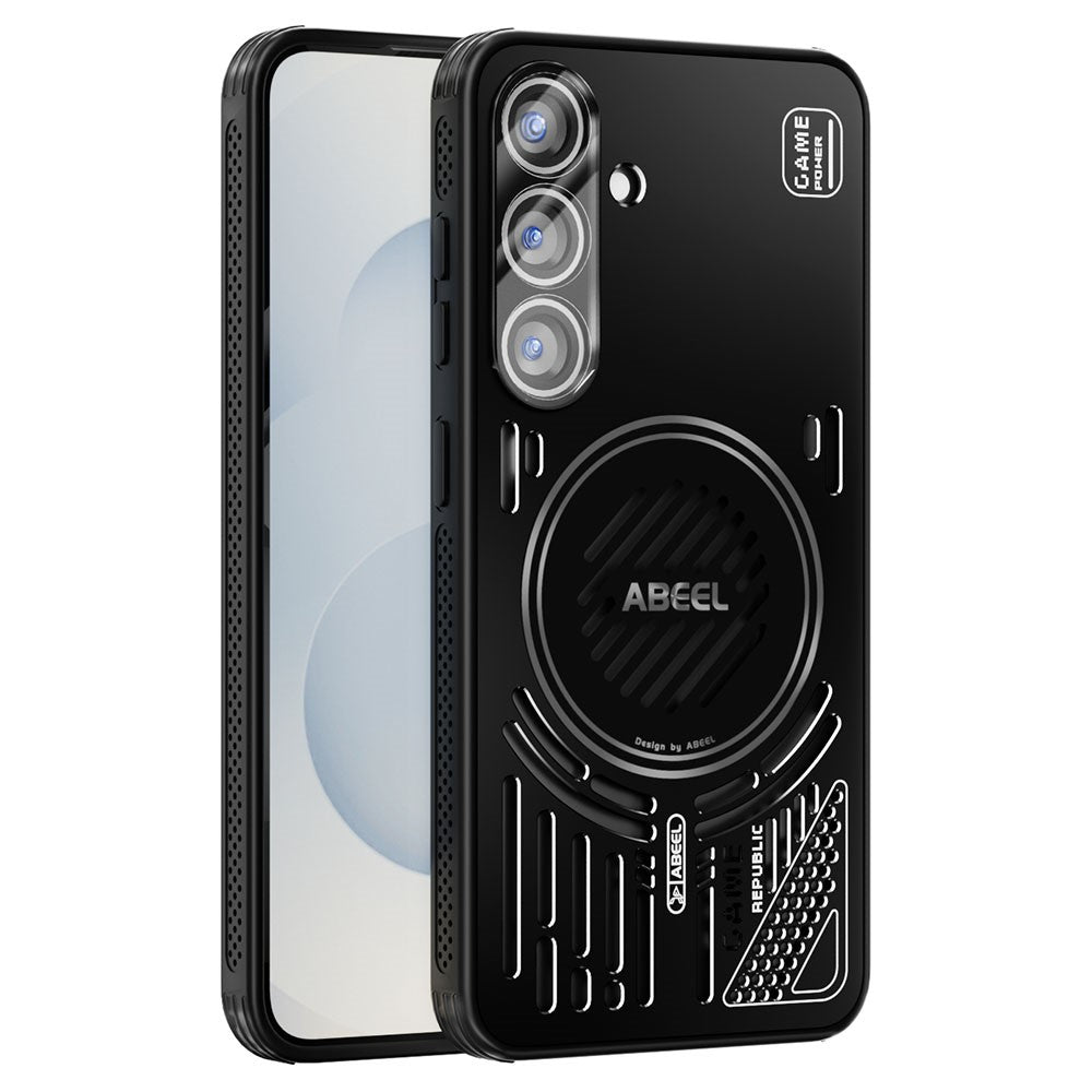 ABEEL For Samsung Galaxy S25 Magnetic Case Aluminium Alloy + PC + TPU Hollow Heat Dissipation Phone Cover