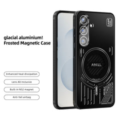 ABEEL For Samsung Galaxy S25 Magnetic Case Aluminium Alloy + PC + TPU Hollow Heat Dissipation Phone Cover