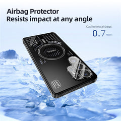 ABEEL For Samsung Galaxy S25 Magnetic Case Aluminium Alloy + PC + TPU Hollow Heat Dissipation Phone Cover