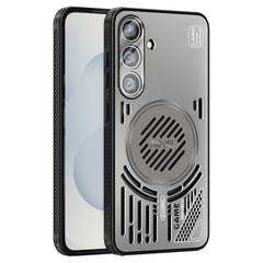 ABEEL For Samsung Galaxy S25 Magnetic Case Aluminium Alloy + PC + TPU Hollow Heat Dissipation Phone Cover