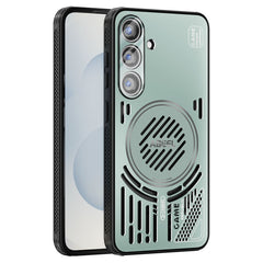 ABEEL For Samsung Galaxy S25 Magnetic Case Aluminium Alloy + PC + TPU Hollow Heat Dissipation Phone Cover