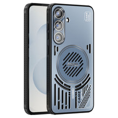 ABEEL For Samsung Galaxy S25 Magnetic Case Aluminium Alloy + PC + TPU Hollow Heat Dissipation Phone Cover