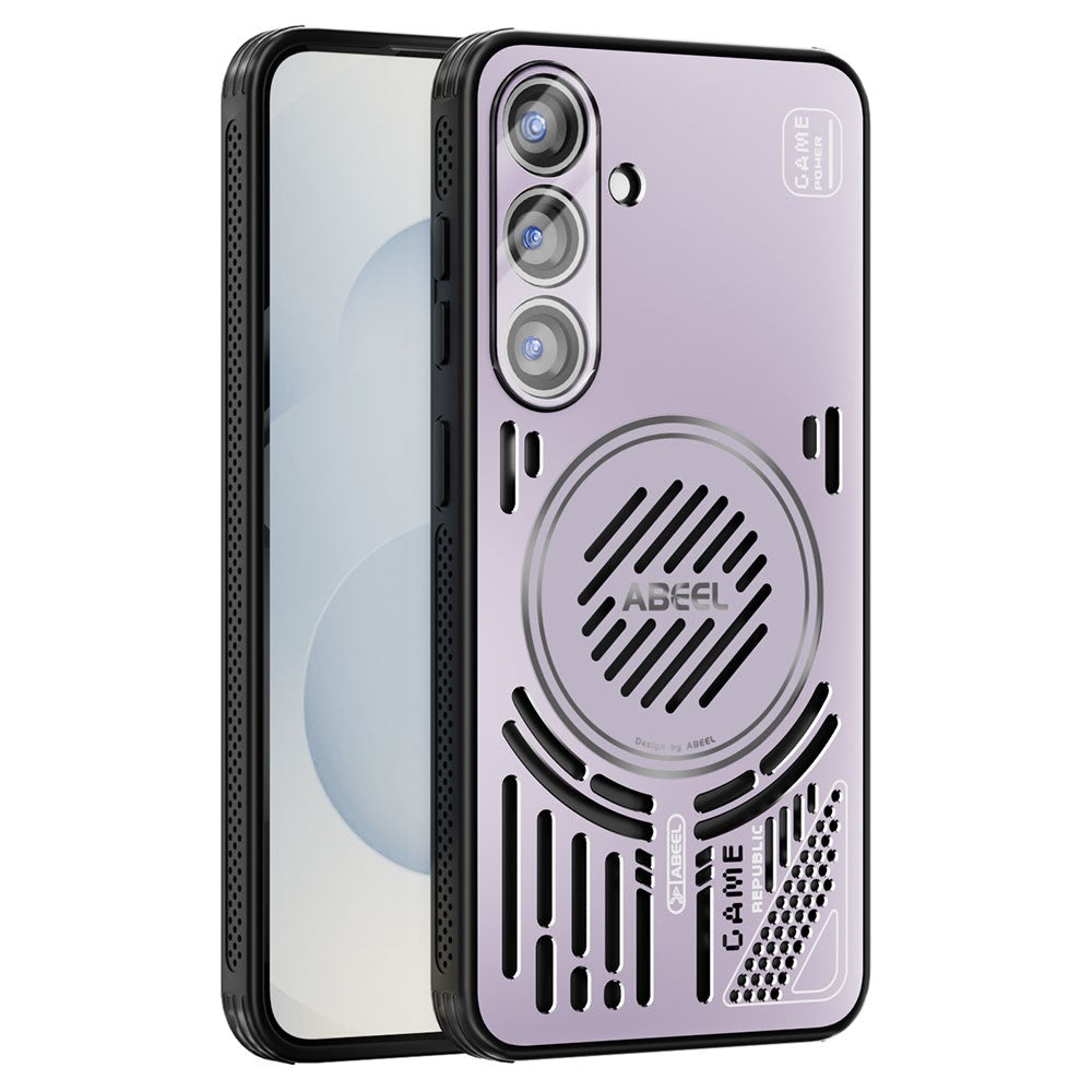 ABEEL For Samsung Galaxy S25 Magnetic Case Aluminium Alloy + PC + TPU Hollow Heat Dissipation Phone Cover
