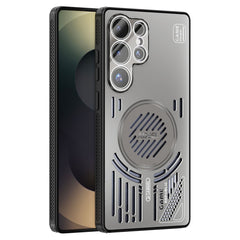 ABEEL For Samsung Galaxy S25 Ultra Magnetic Case Aluminium Alloy + PC + TPU Hollow Heat Dissipation Phone Cover