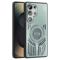 ABEEL For Samsung Galaxy S25 Ultra Magnetic Case Aluminium Alloy + PC + TPU Hollow Heat Dissipation Phone Cover