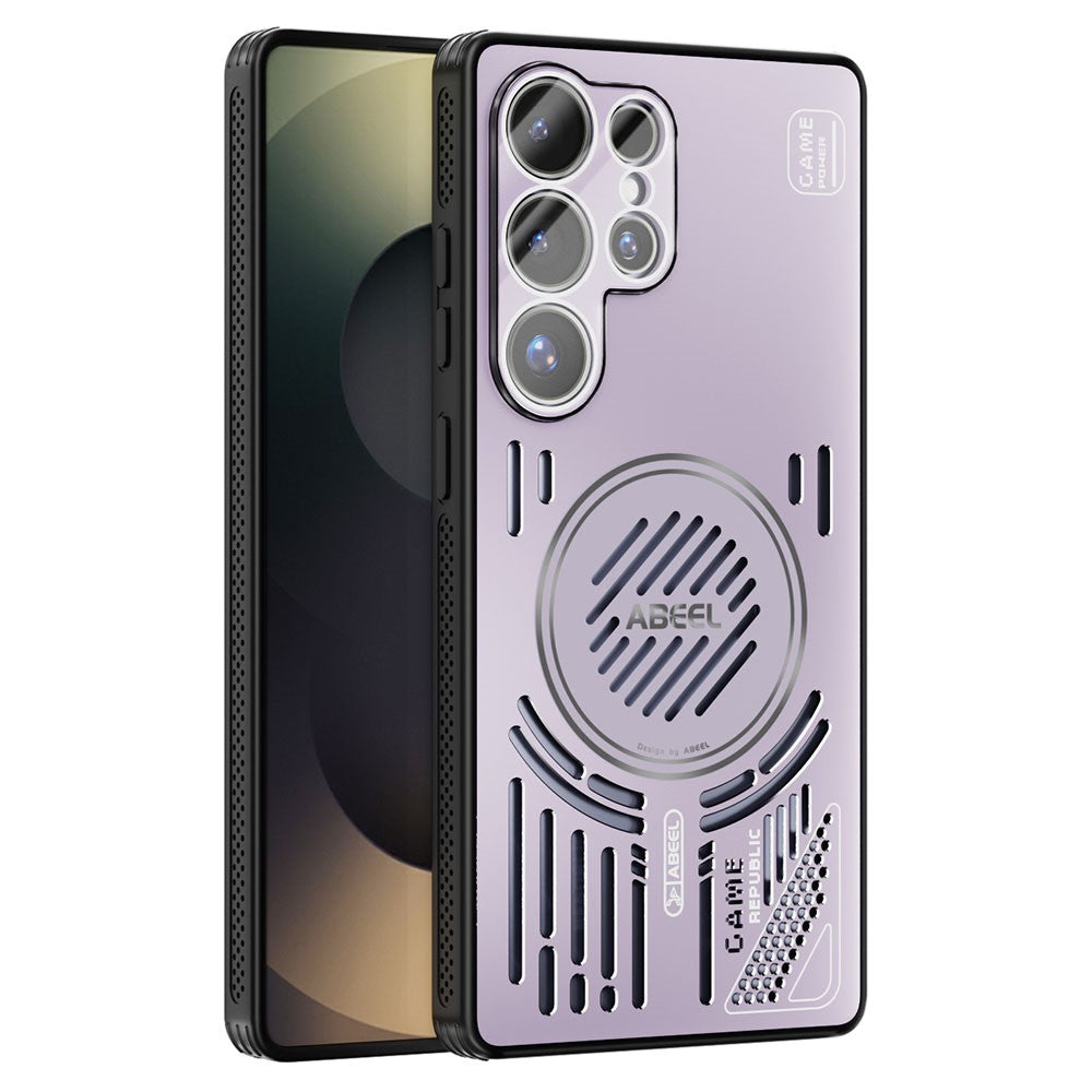 ABEEL For Samsung Galaxy S25 Ultra Magnetic Case Aluminium Alloy + PC + TPU Hollow Heat Dissipation Phone Cover