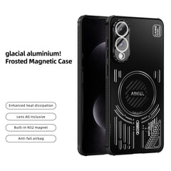 ABEEL For Samsung Galaxy S25 Edge Magnetic Case Aluminium Alloy + PC + TPU Hollow Heat Dissipation Phone Cover