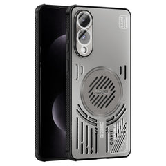 ABEEL For Samsung Galaxy S25 Edge Magnetic Case Aluminium Alloy + PC + TPU Hollow Heat Dissipation Phone Cover