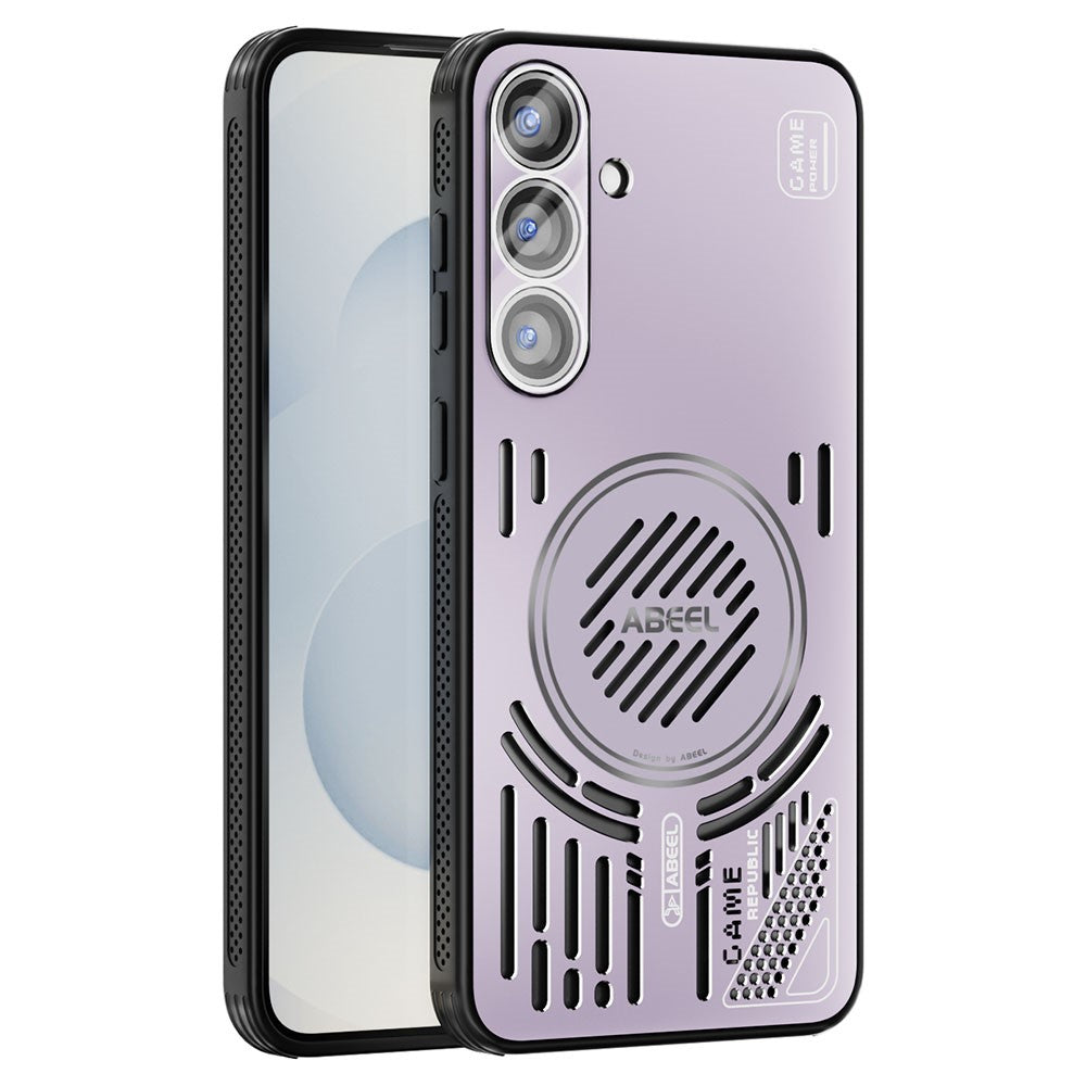 ABEEL For Samsung Galaxy S25+ Magnetic Case Aluminium Alloy + PC + TPU Hollow Heat Dissipation Phone Cover