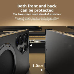 For Samsung Galaxy S24 Ultra Magnetic Case with Kickstand Borderless PU + Metal Drop Proof Phone Back Cover
