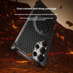For Samsung Galaxy S25 Ultra Magnetic Case Borderless Textured PU + Metal Kickstand Phone Cover