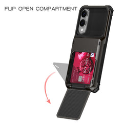 For Samsung Galaxy S25 Edge Case PC + TPU Dual Layer Back Phone Cover with Card Holder