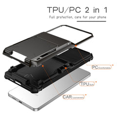 For Samsung Galaxy S25 Edge Case PC + TPU Dual Layer Back Phone Cover with Card Holder