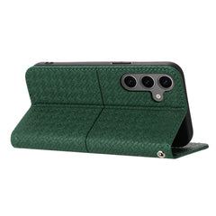 Für Samsung Galaxy S25 FE Hülle Gewebte Textur PU Leder Brieftasche Telefonabdeckung mit Handschlaufe 