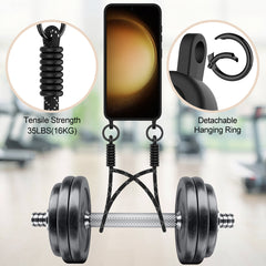 For Samsung Galaxy S23 Liquid Silicone Case  Phone Back Cover with Card Holder and Short Strap