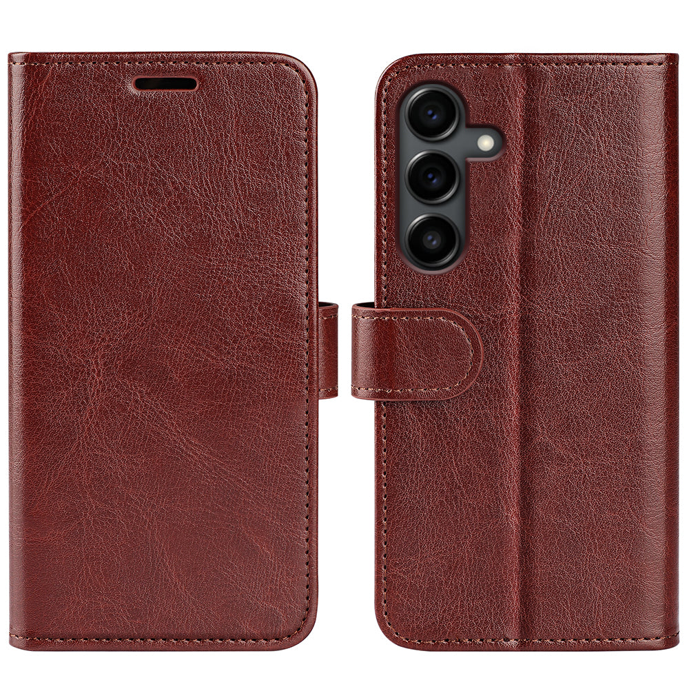 Für Samsung Galaxy S25 FE Fall Crazy Horse Textur Stand Leder Telefon Abdeckung 