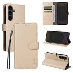 For Samsung Galaxy S24+ / Galaxy S25+ Wallet Case with Strap ENKAY HAT PRINCE RFID Blocking Leather Stand Phone Cover