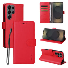 For Samsung Galaxy S25 Ultra Wallet Case with Strap ENKAY HAT PRINCE RFID Blocking Leather Stand Phone Cover