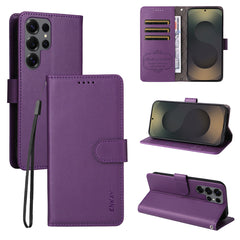 For Samsung Galaxy S25 Ultra Wallet Case with Strap ENKAY HAT PRINCE RFID Blocking Leather Stand Phone Cover