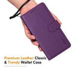 For Samsung Galaxy S25 Edge Wallet Case with Strap ENKAY HAT PRINCE RFID Blocking Leather Stand Phone Cover